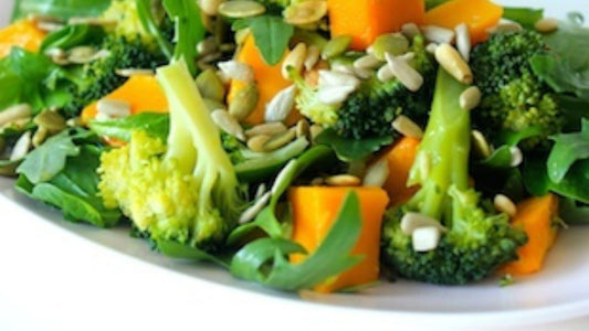 Turmeric, Broccoli, and Pumpkin Seed Salad